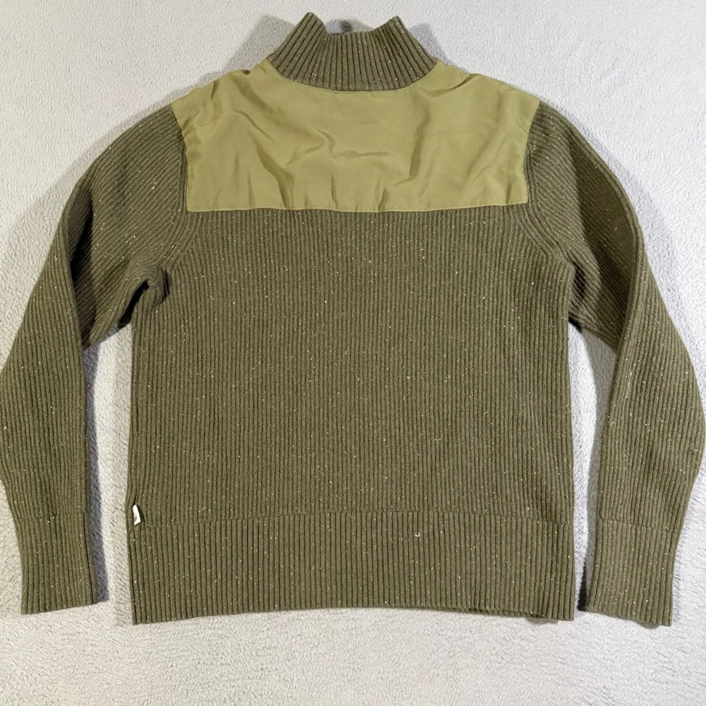 The‎ North Face Mens Large Green Button Up Sweater Knit Ribbed Military Pullover